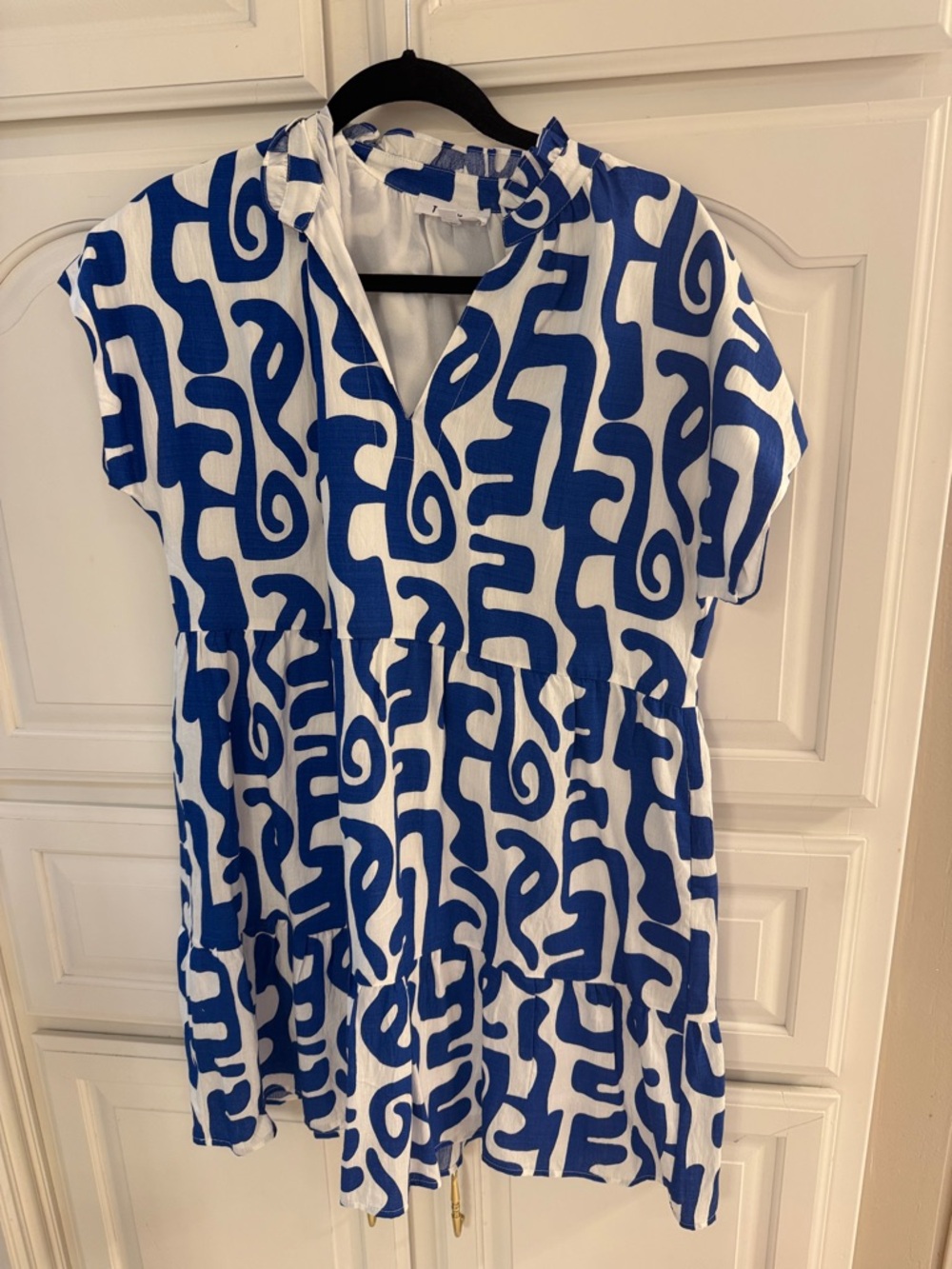 THML Blue & White Abstract Print Tunic